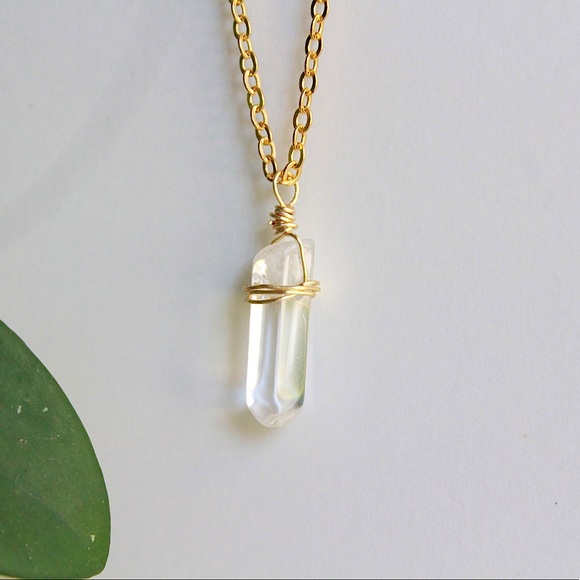Gold Wrapped Clear Quartz - Picture 4 of 4